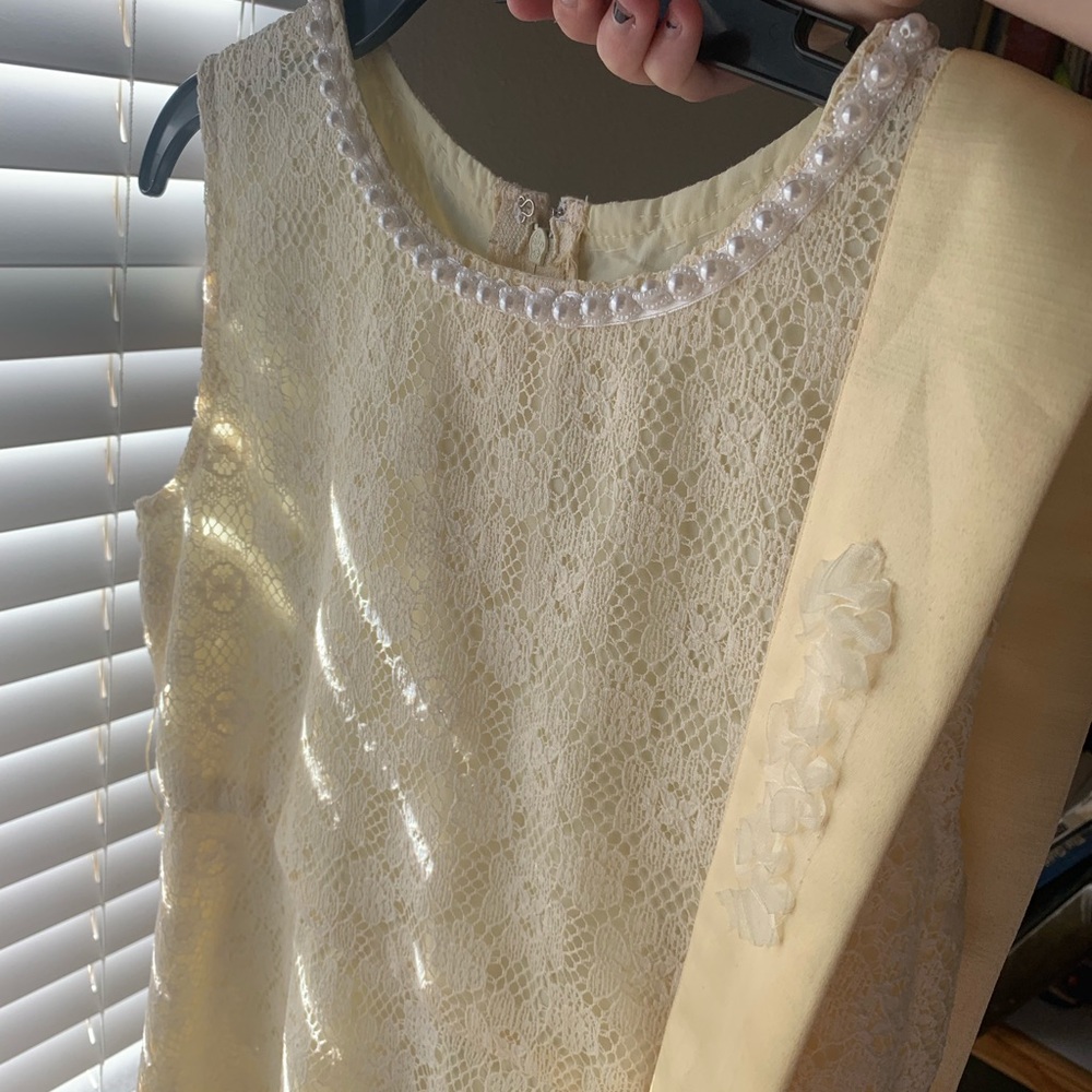 Thrifted Vintage 1960s Pale Yellow Dress